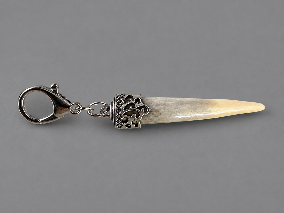 Polished Antler Keychain - Natural Deer Antler