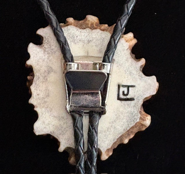 Elk Bolo Tie - Engraved Moose Antler