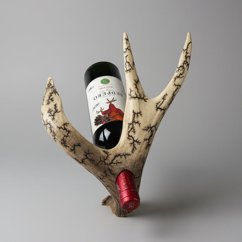 Mule deer bottle antler on a gray background