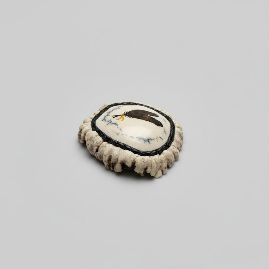 side view of the cornet of the elk antler on a gray background