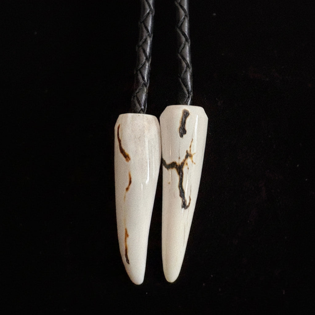 Elk Bolo Tie - Engraved Moose Antler